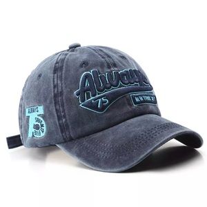 Always 75 New York City Cap hat NY All Embroidered. Faded Blue Color as pictured